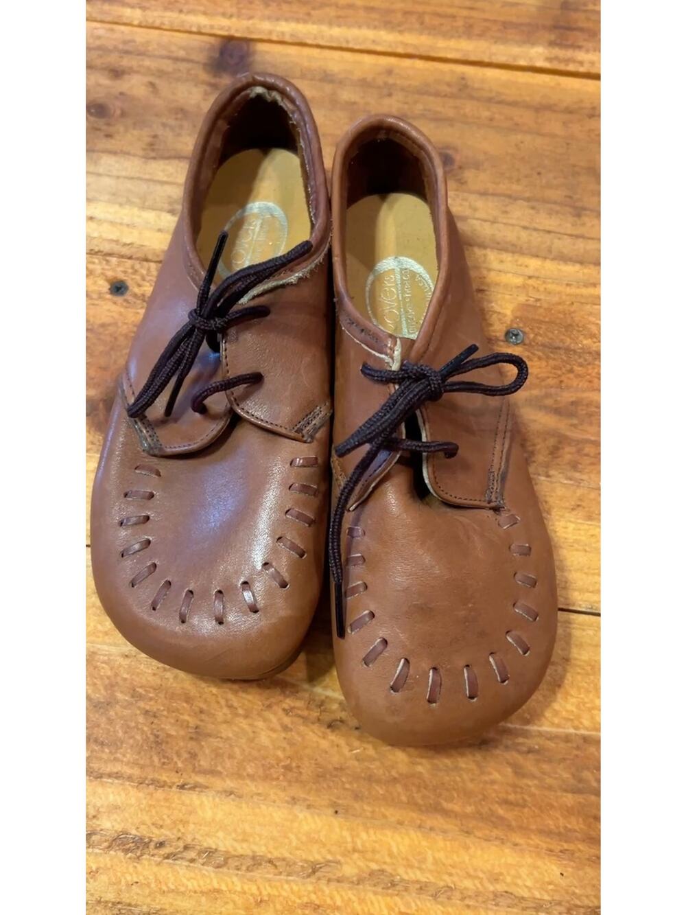 Vintage Encore Shoe Co. Rovers Brown Leather Moccasin Oxfords Size 5M EUC